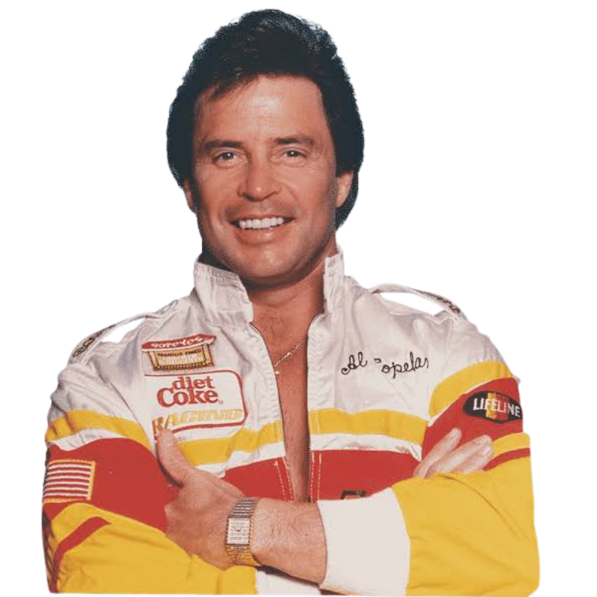 Al Copeland in a Popeyes racing suit